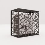 Husă metalică decorativă pentru pompă de căldură și aer condiționat – Design geometric modern, personalizabilă