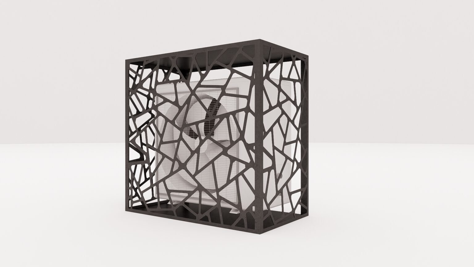 Husă metalică decorativă pentru pompă de căldură și aer condiționat – Design geometric modern, personalizabilă - imagine 3