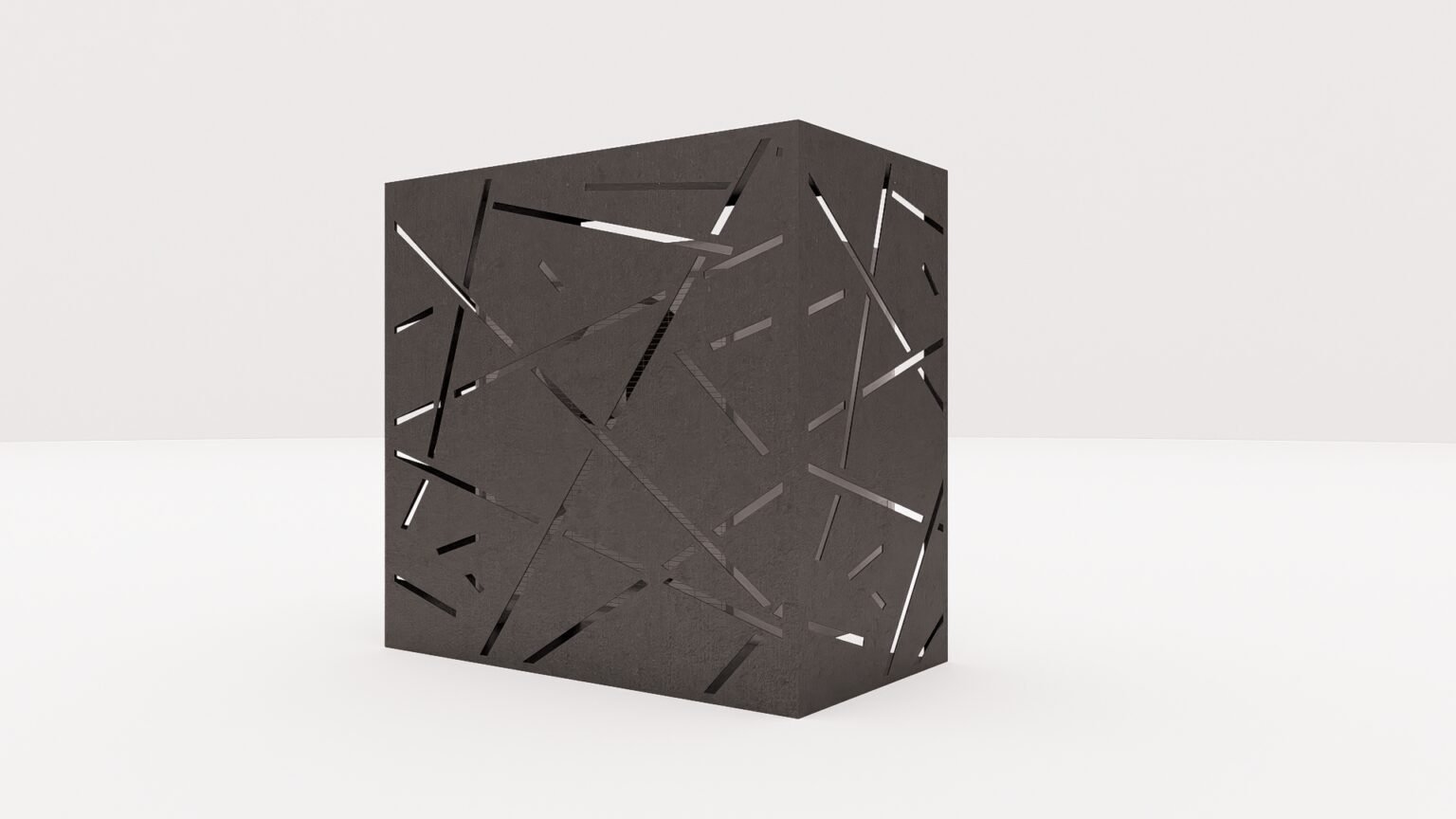 Husă metalică decorativă pentru pompă de căldură și aer condiționat – Design geometric cu linii abstracte, personalizabilă - imagine 3