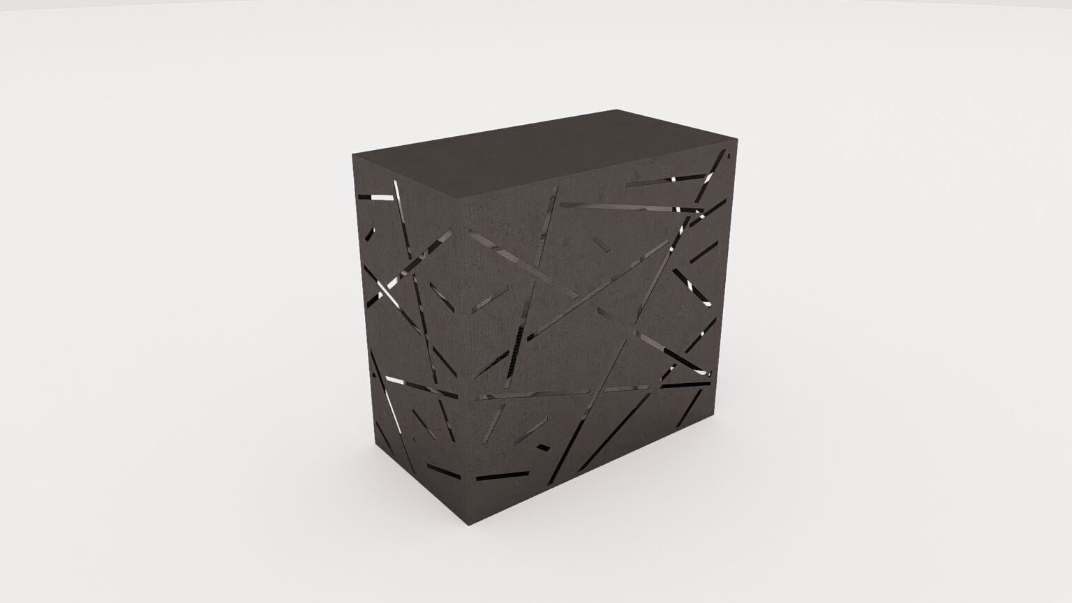 Husă metalică decorativă pentru pompă de căldură și aer condiționat – Design geometric cu linii abstracte, personalizabilă - imagine 4