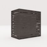 Husă metalică decorativă pentru pompă de căldură și aer condiționat – Design modern cu fante orizontale, personalizabilă