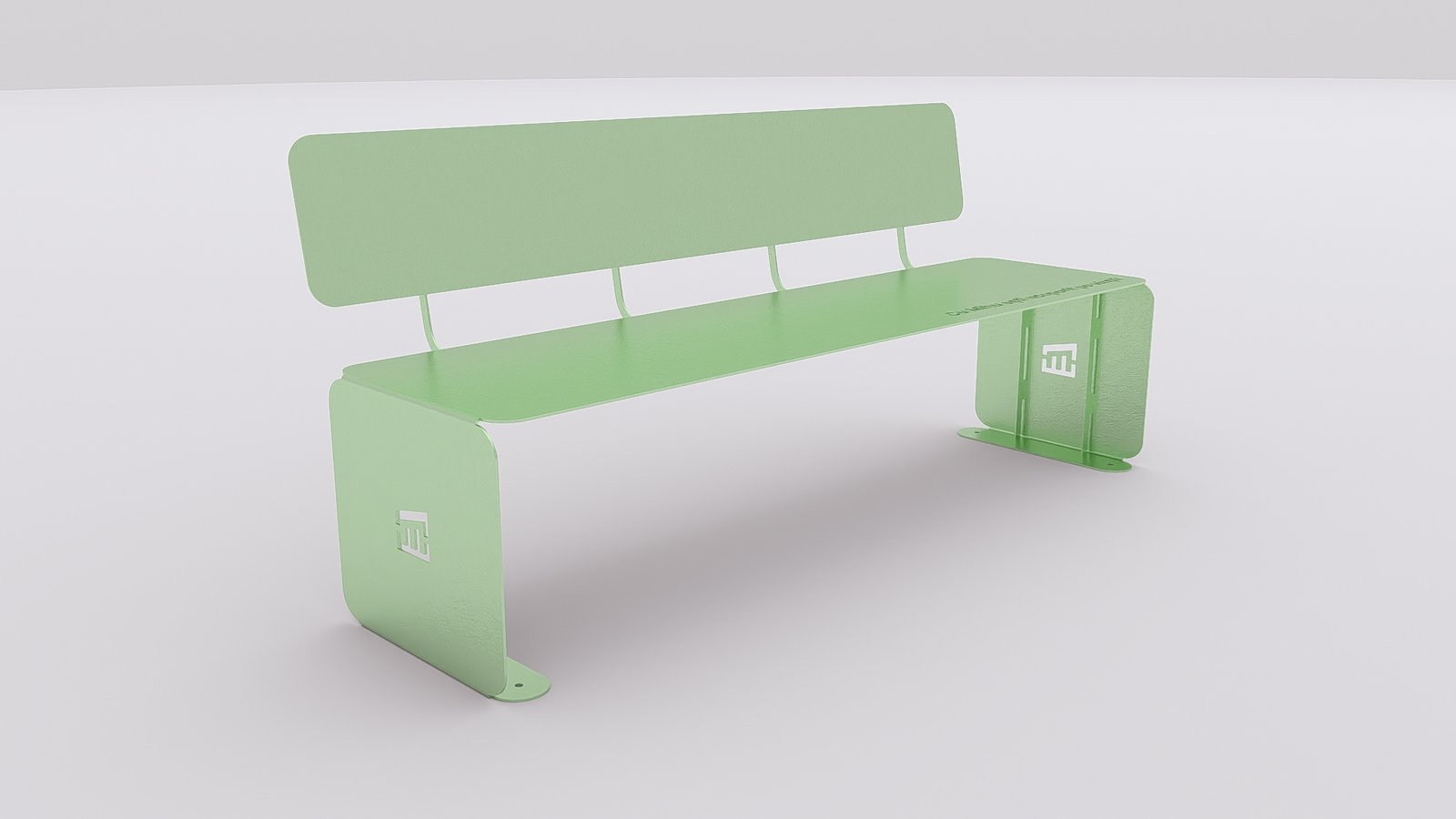 p6_01 Bancă urbană metalică cu spătar – Design modern, personalizabilă - imagine 1