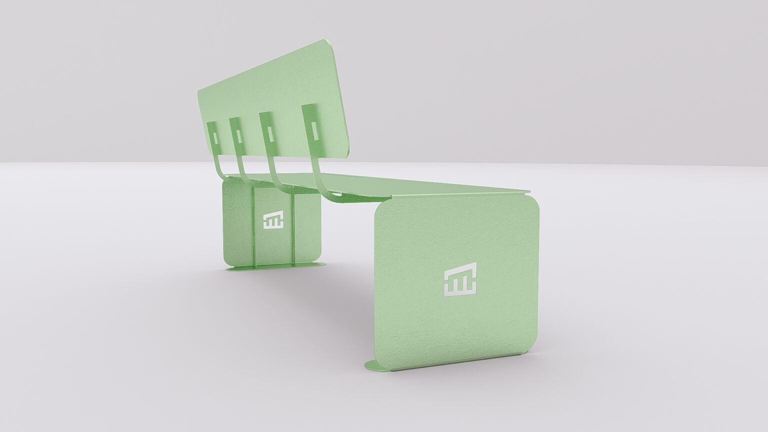 Bancă urbană metalică cu spătar – Design modern, personalizabilă - imagine 3