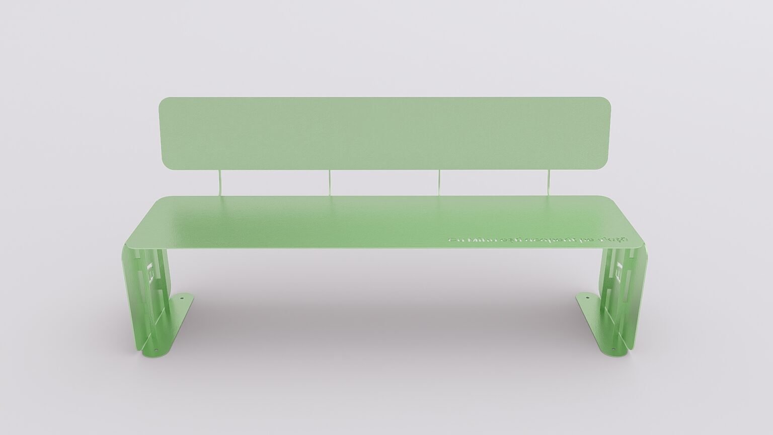 Bancă urbană metalică cu spătar – Design modern, personalizabilă - imagine 4