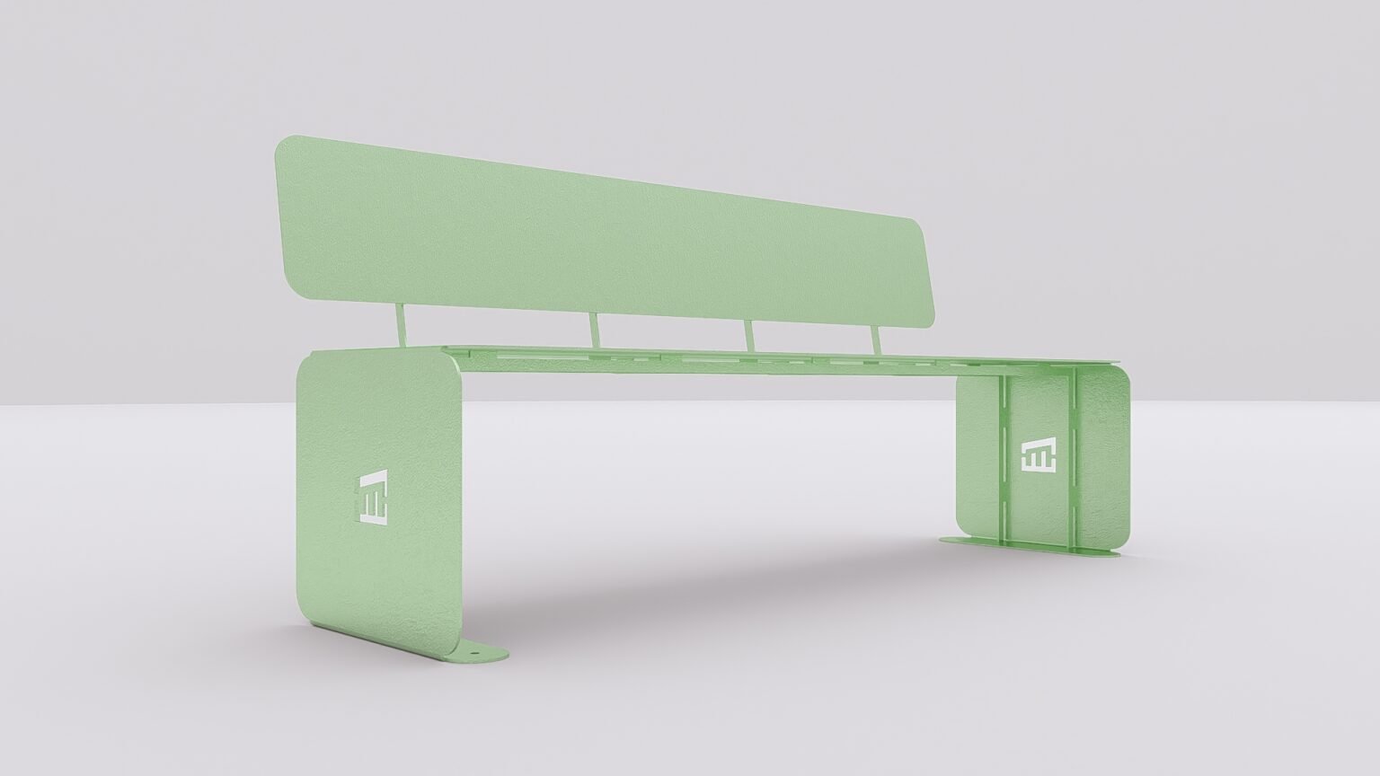 Bancă urbană metalică cu spătar – Design modern, personalizabilă - imagine 5