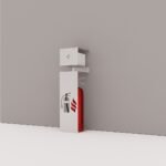 Suport metalic pentru stingător și trusă de prim ajutor – Design modern, 2 în 1